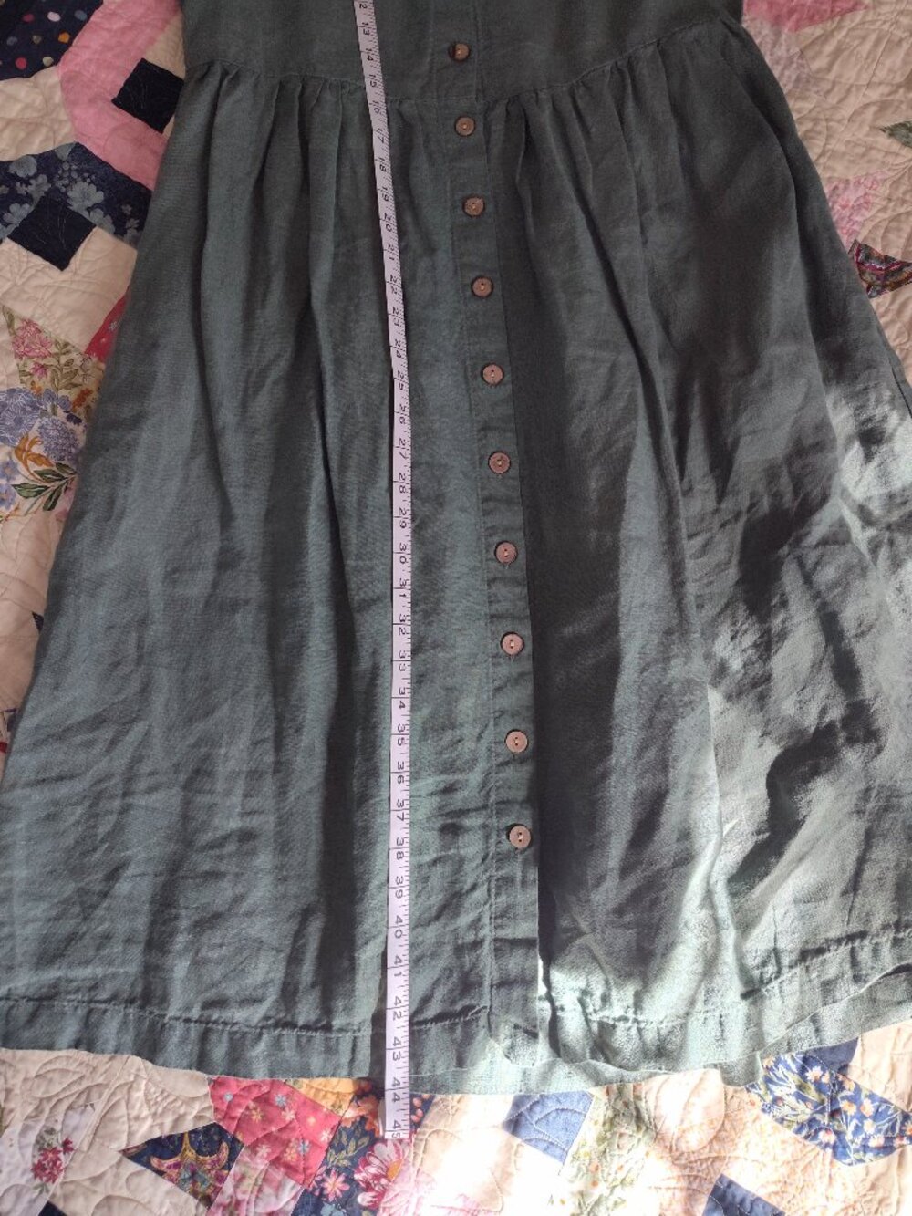 Linenia Forest Green Dress - Picture 6 of 7